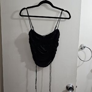 Princess Polly Elegant Black Ruched Women's Top Size 6